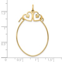 10K Yellow Gold Double Heart Charm Holder view 3