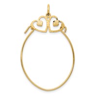 10K Yellow Gold Double Heart Charm Holder view 1