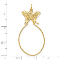 10K Yellow Gold Filigree Butterfly Charm Holder view 3