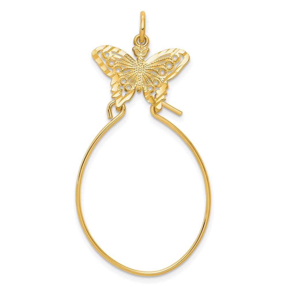 10k Filigree Butterfly Charm Holder (10C691)