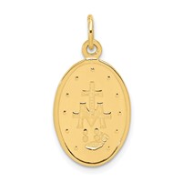 10K Yellow Gold Oval Miraculous Medal view 4