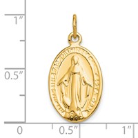 10K Yellow Gold Oval Miraculous Medal view 3