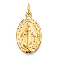 10K Yellow Gold Oval Miraculous Medal view 1