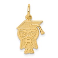 10K Yellow Gold Graduation Owl Charm view 1