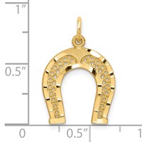 10K Yellow Gold Diamond-cut Horseshoe Charm view 3