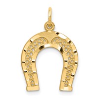 10K Yellow Gold Diamond-cut Horseshoe Charm view 1
