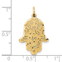 10K Yellow Gold Filigree Chamseh Charm view 3