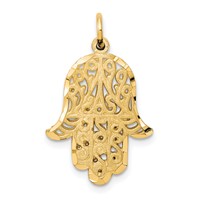 10K Yellow Gold Filigree Chamseh Charm view 1
