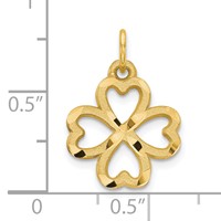 10K Yellow Gold 4-Leaf Clover Pendant view 3