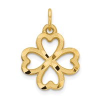 10K Yellow Gold 4-Leaf Clover Pendant view 1