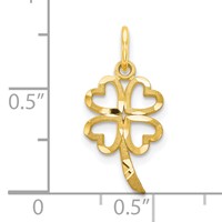 10K Yellow Gold 4-Leaf Clover Pendant view 3