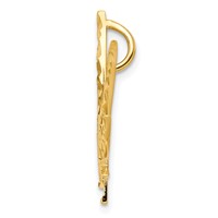 10K Yellow Gold Solid Satin Leaf Chain Slide view 2