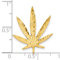 10K Yellow Gold Solid Satin Leaf Chain Slide view 3