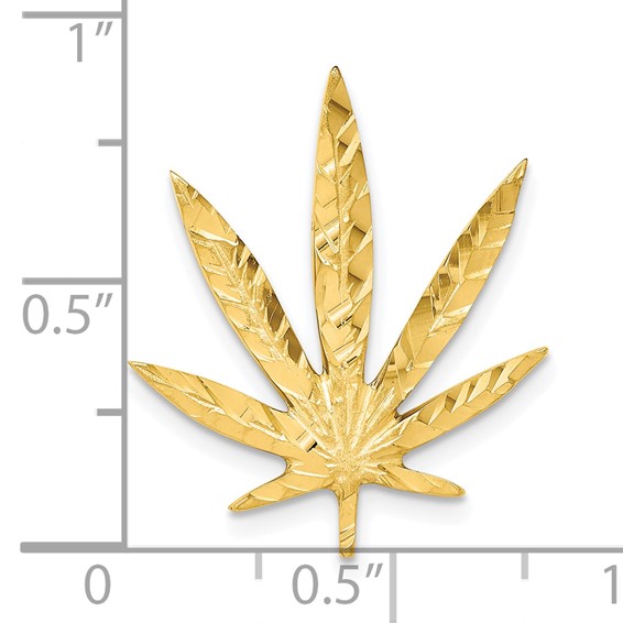 10k Solid Satin Leaf Charm