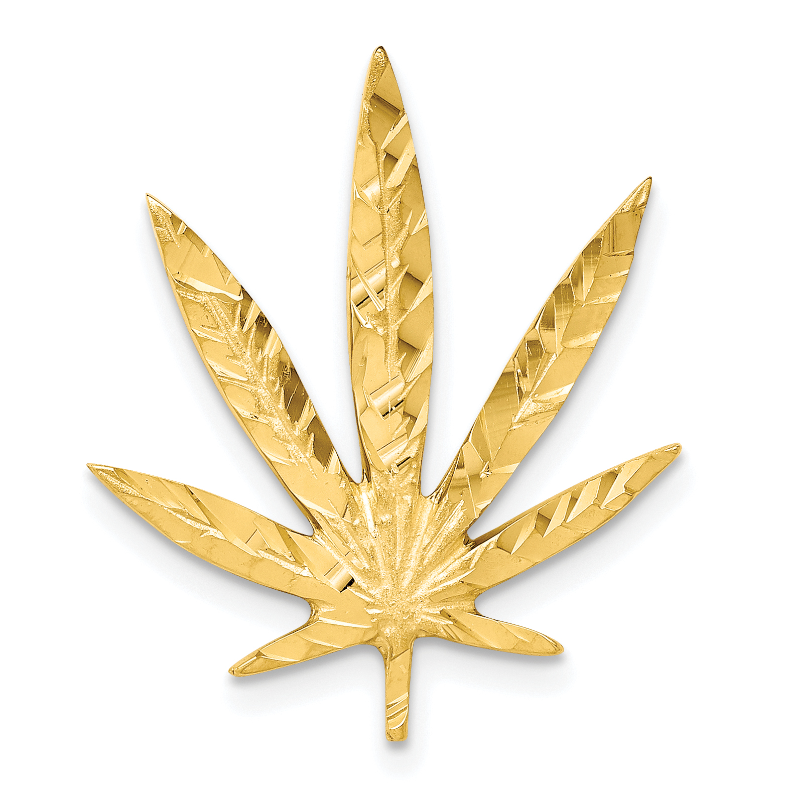 10k Solid Satin Leaf Charm (10C724)