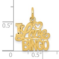 10K Yellow Gold I Love Bingo Charm view 3