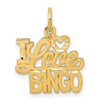 10K Yellow Gold I Love Bingo Charm view 1
