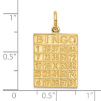 10K Yellow Gold Solid Bingo Card Charm view 3