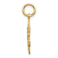 10K Yellow Gold Solid Satin Diamond-cut Snowflake Charm view 2