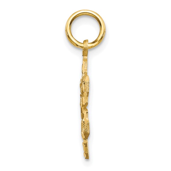 10k Solid Satin Snowflake Charm