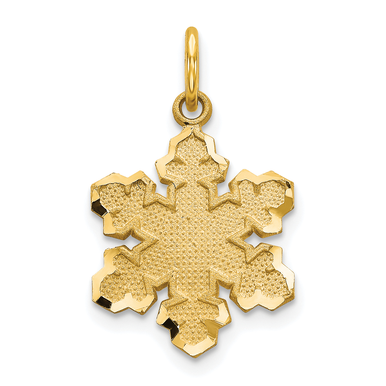 10k Solid Satin Snowflake Charm (10C731)