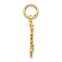 10K Yellow Gold Solid Polished Snowflake Charm view 2
