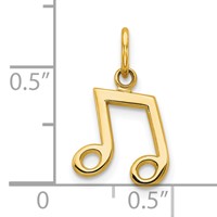 10K Yellow Gold Musical Note Charm view 3