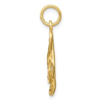 10K Yellow Gold Medium Solid Treble Clef Charm view 2