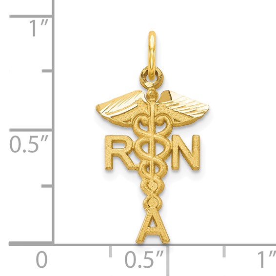 10k Solid Registered Nurse Charm