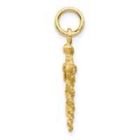 10K Solid Caduceus Charm view 2