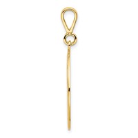 10K Yellow Gold Polished and Textured Large Masonic Symbol in Circle Pendant view 2