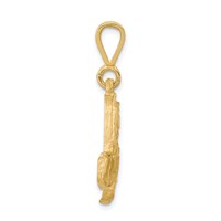10K Solid Diamond-cut Semi Truck Charm view 2