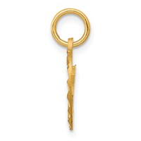 10K Yellow Gold Cross in Heart Charm view 2