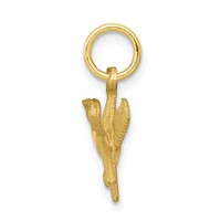 10K Yellow Gold Satin Diamond-cut Comb and Scissors Charm view 2