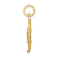 10K Yellow Gold Satin Diamond-cut Comb and Scissors Charm view 2