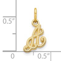 10K Yellow Gold Small Script Initial a Charm view 3