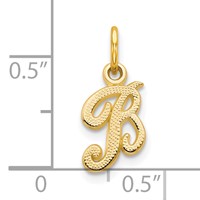 10K Yellow Gold Small Script Initial B Charm view 3