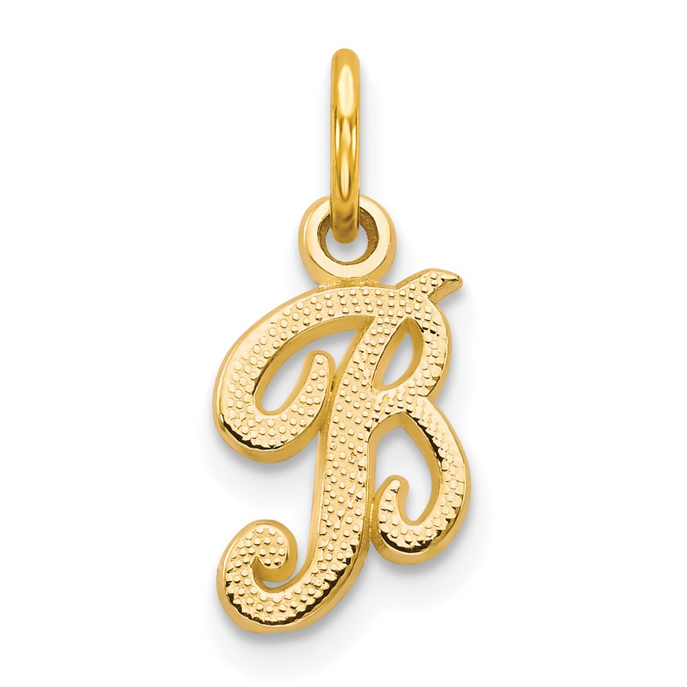 10K Yellow Gold Small Script Initial B Charm