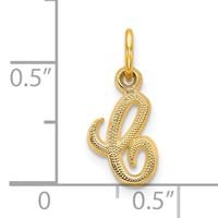 10K Yellow Gold Small Script Initial C Charm view 3