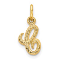 10K Yellow Gold Small Script Initial C Charm view 1
