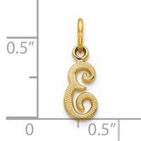 10K Small Script Initial E Charm view 3