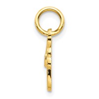10K Yellow Gold Small Script Initial F Charm view 2