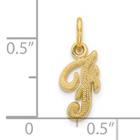 10K Yellow Gold Small Script Initial F Charm view 3