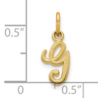 10K Yellow Gold Small Script Initial G Charm view 3