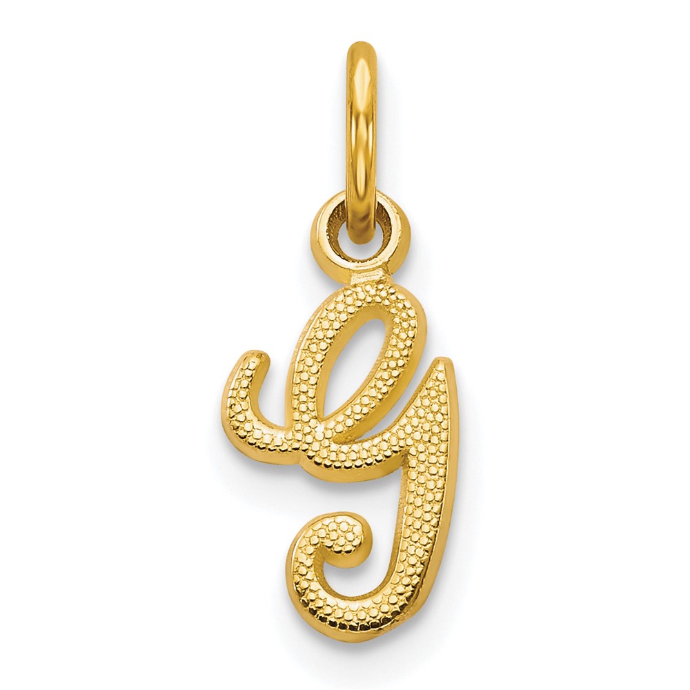 10K Yellow Gold Small Script Initial G Charm