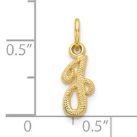 10K Yellow Gold Small Script Initial J Charm view 3