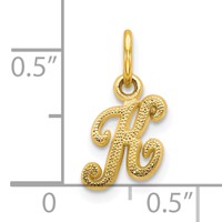10K Yellow Gold Small Script Initial K Charm view 3