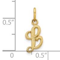 10K Yellow Gold Small Script Initial L Charm view 3