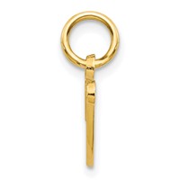 10K Yellow Gold Small Script Initial V Charm view 2