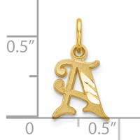 10K Yellow Gold Small Diamond-cut Initial a Charm view 3